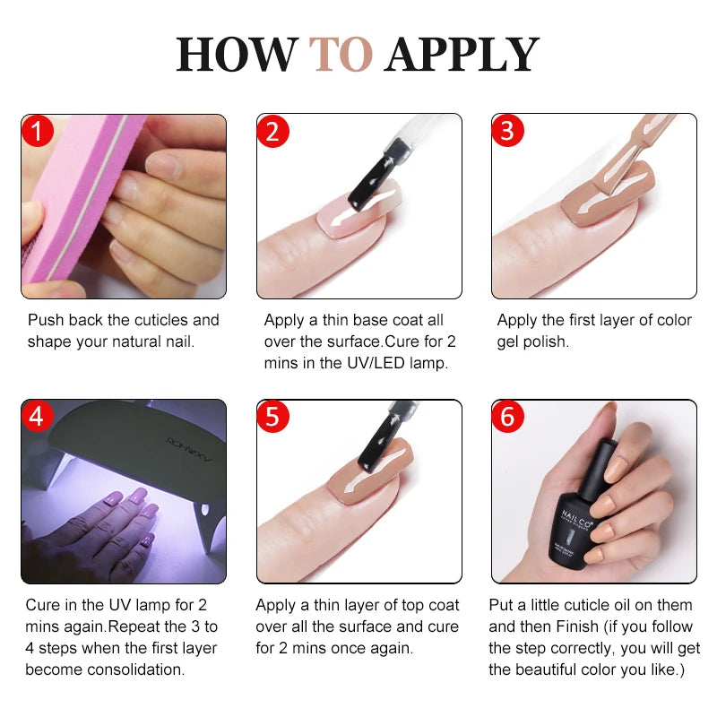 NAILCO Nails Art Colors Vernis Semi Permanent UV Varnish Gel Nail Polish For All Gel Manicure TOP Coat Varnish Hybrid Gel Polish