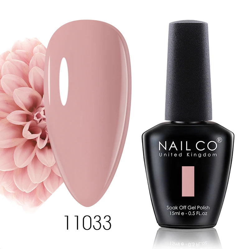 NAILCO 15ml Gel Nail Polish Vernis Semi Permanent Solid Soak Off UV Gel Varnish Nail Art Manicure BaseTop Coat