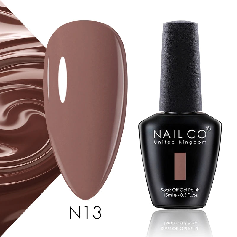 NAILCO 15ml Gel Nail Polish Vernis Semi Permanent Solid Soak Off UV Gel Varnish Nail Art Manicure BaseTop Coat