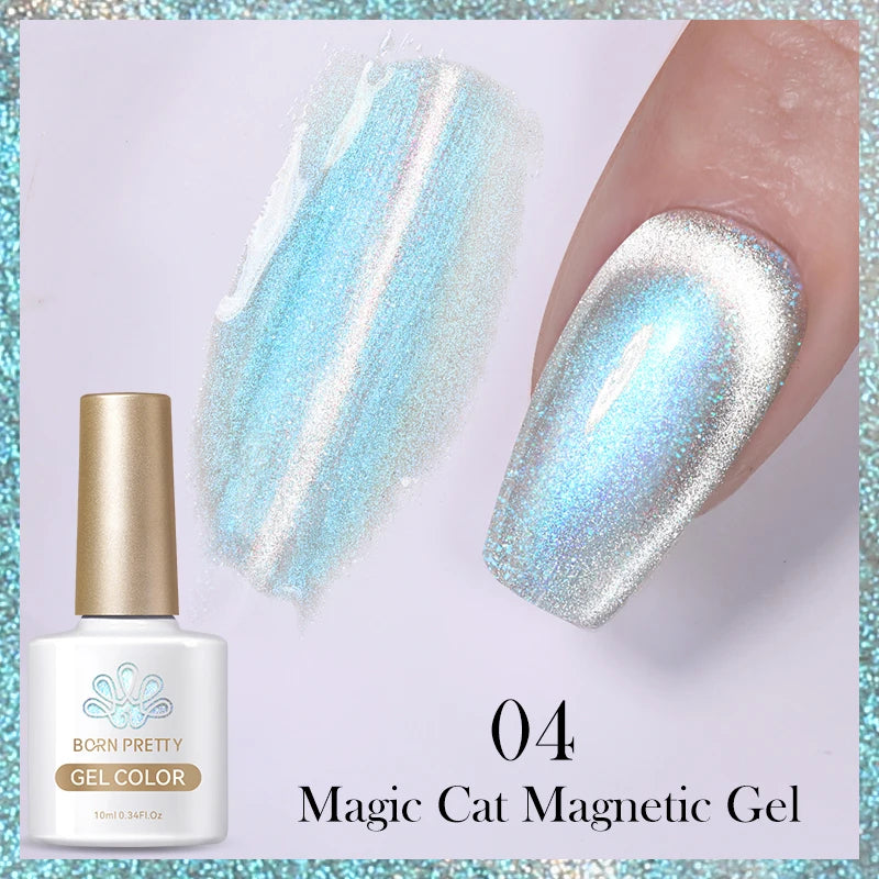 BORN PRETTY 10ml Water Light Cat Magnetic Gel Nail Polish Nail Supplies Vernis Winter Autumn Semi Permanent Christmas Xmas Gel