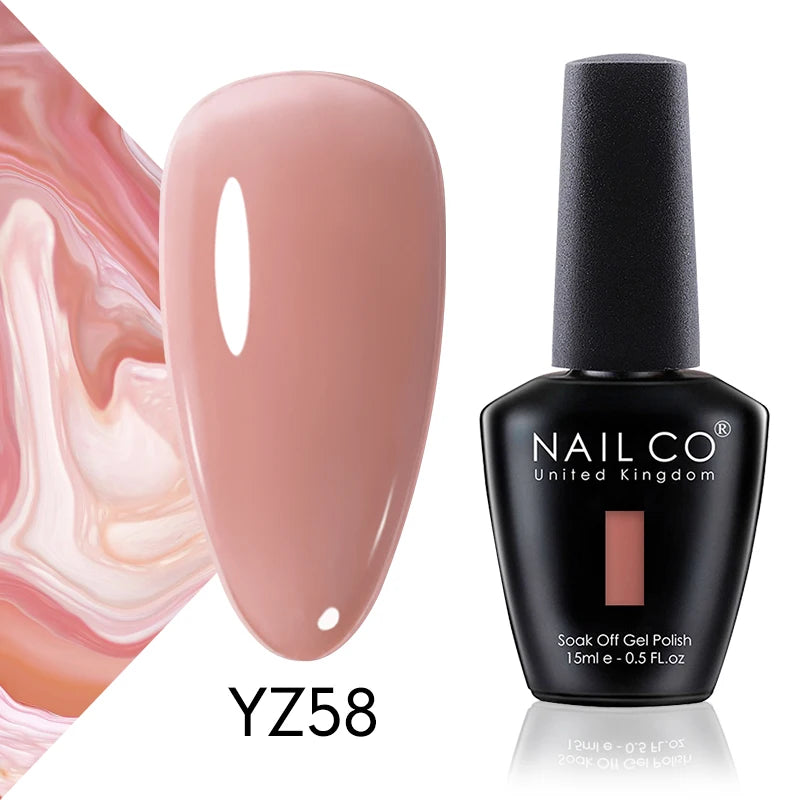NAILCO 15ml Gel Nail Polish Vernis Semi Permanent Solid Soak Off UV Gel Varnish Nail Art Manicure BaseTop Coat