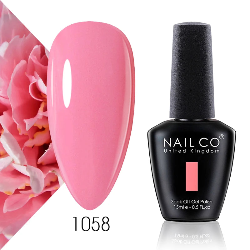 NAILCO 15ml Gel Nail Polish Vernis Semi Permanent Solid Soak Off UV Gel Varnish Nail Art Manicure BaseTop Coat