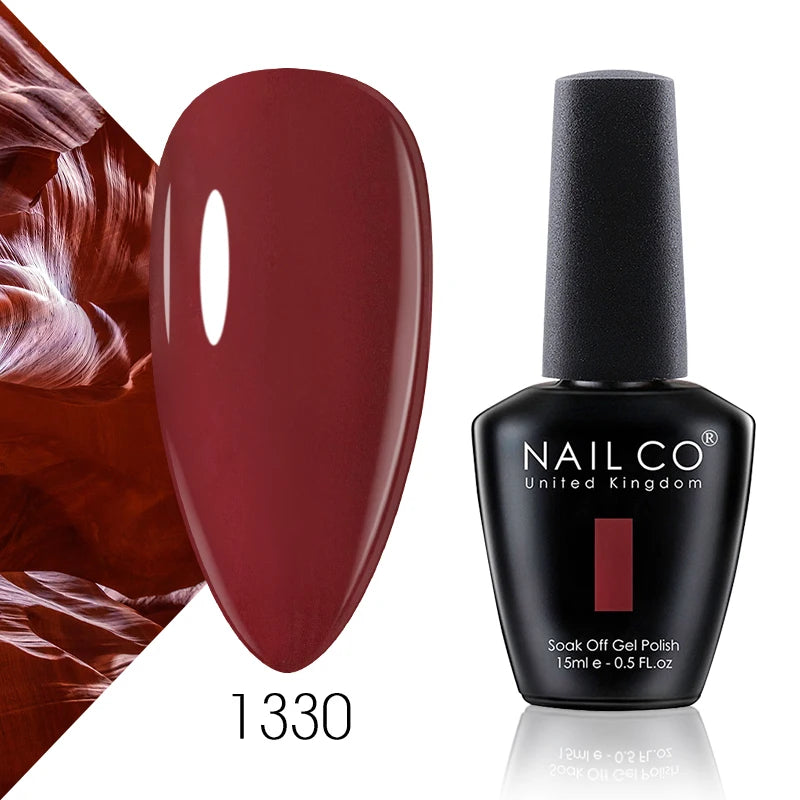 NAILCO 15ml Gel Nail Polish Vernis Semi Permanent Solid Soak Off UV Gel Varnish Nail Art Manicure BaseTop Coat