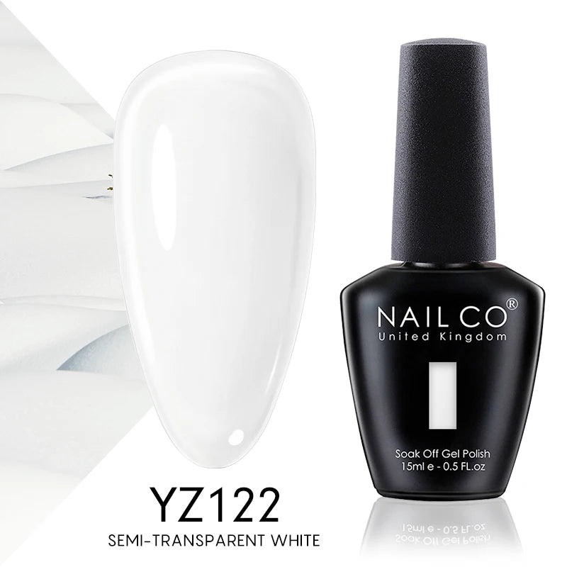 NAILCO 15ml Gel Nail Polish Vernis Semi Permanent Solid Soak Off UV Gel Varnish Nail Art Manicure BaseTop Coat