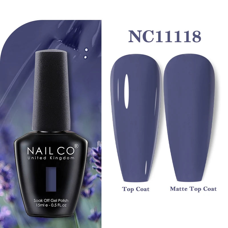 NAILCO 15ml Vernis Semi Permanent UV  Varnish Gel Nail Polish Nails Art Gel Manicure Design TOP BASE Hybrid