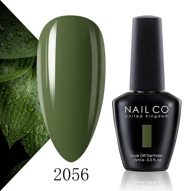NAILCO 15ml Gel Nail Polish Vernis Semi Permanent Solid Soak Off UV Gel Varnish Nail Art Manicure BaseTop Coat