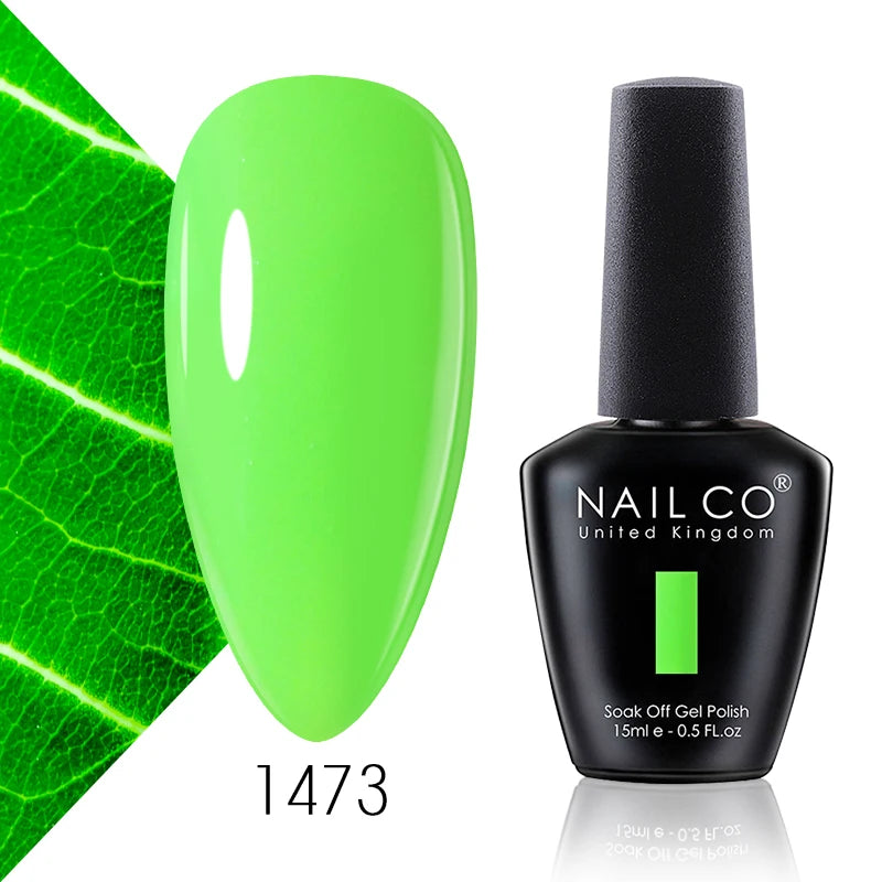 NAILCO 15ml Gel Nail Polish Vernis Semi Permanent Solid Soak Off UV Gel Varnish Nail Art Manicure BaseTop Coat