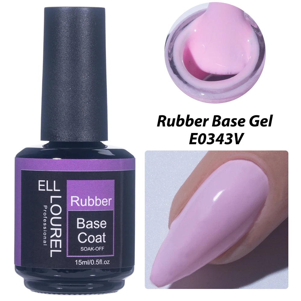 Vernis Semi-Permanent Base Rubber ELL LOUREL - plusieurs couleurs 15ml