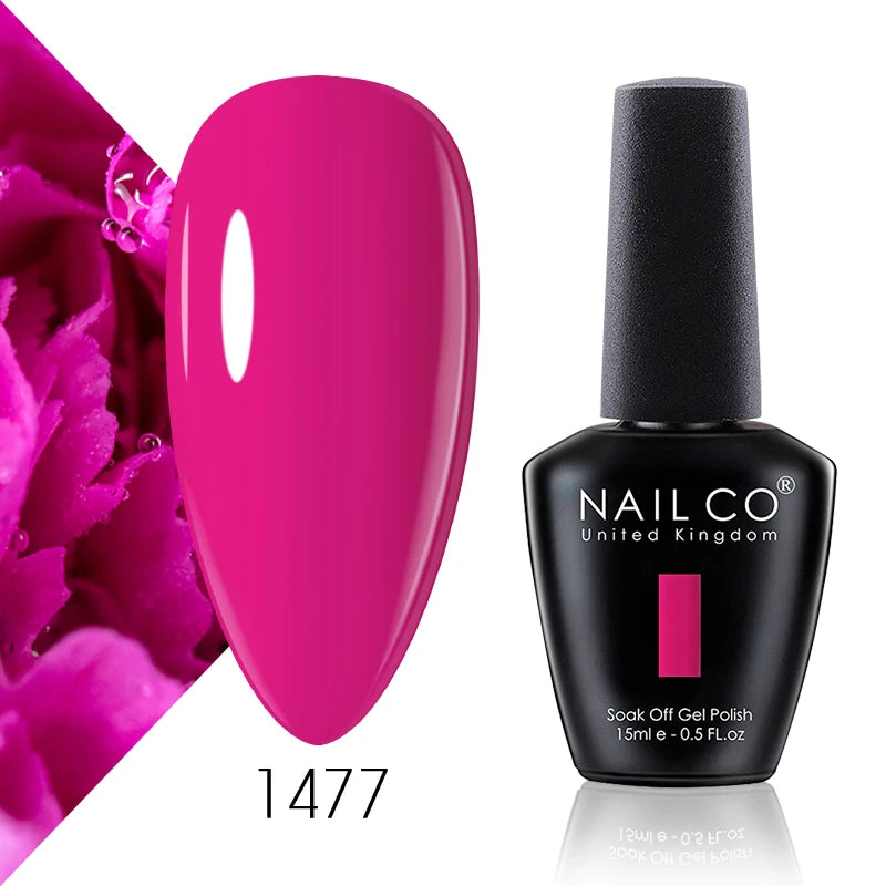 NAILCO 15ml Gel Nail Polish Vernis Semi Permanent Solid Soak Off UV Gel Varnish Nail Art Manicure BaseTop Coat