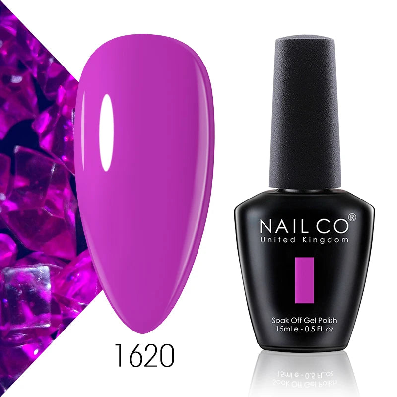 NAILCO 15ml Gel Nail Polish Vernis Semi Permanent Solid Soak Off UV Gel Varnish Nail Art Manicure BaseTop Coat