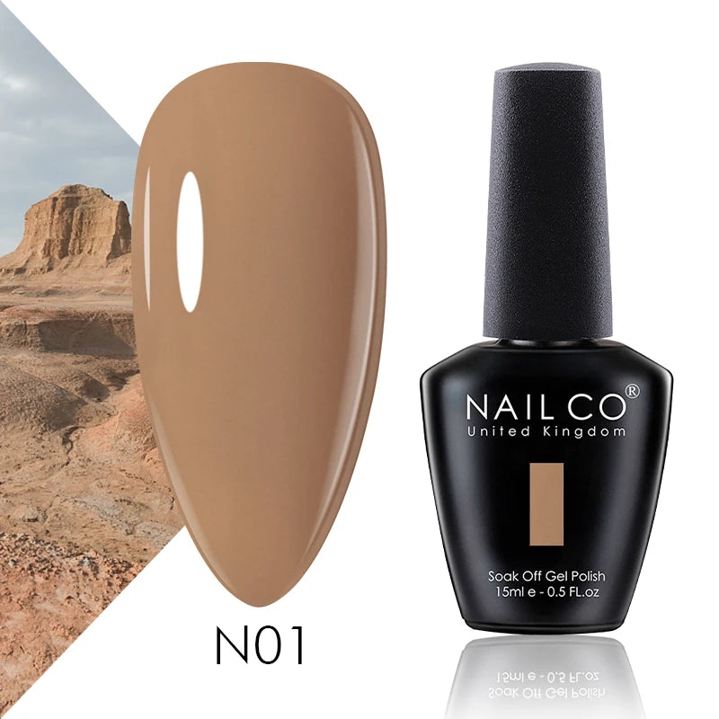 NAILCO 15ml Gel Nail Polish Vernis Semi Permanent Solid Soak Off UV Gel Varnish Nail Art Manicure BaseTop Coat