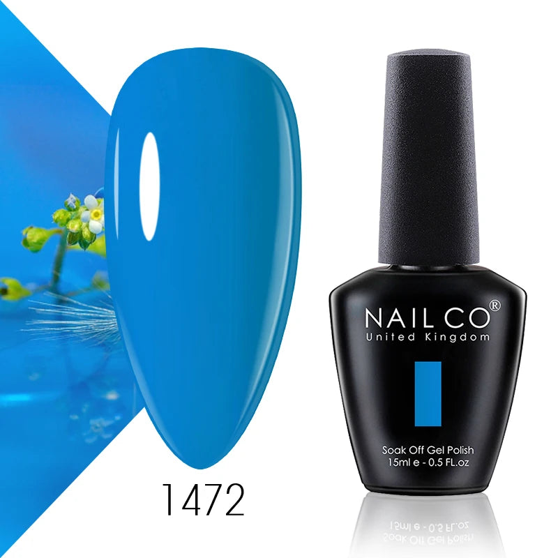 NAILCO 15ml Gel Nail Polish Vernis Semi Permanent Solid Soak Off UV Gel Varnish Nail Art Manicure BaseTop Coat