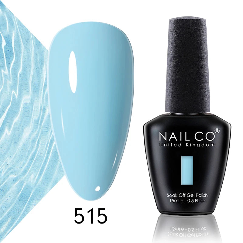 NAILCO 15ml Gel Nail Polish Vernis Semi Permanent Solid Soak Off UV Gel Varnish Nail Art Manicure BaseTop Coat