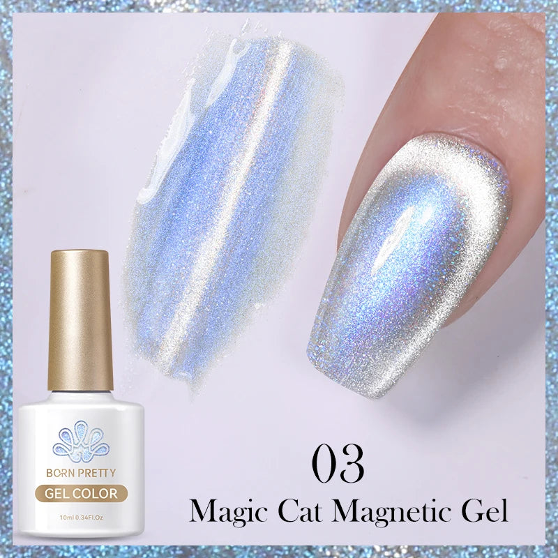 BORN PRETTY 10ml Water Light Cat Magnetic Gel Nail Polish Nail Supplies Vernis Winter Autumn Semi Permanent Christmas Xmas Gel