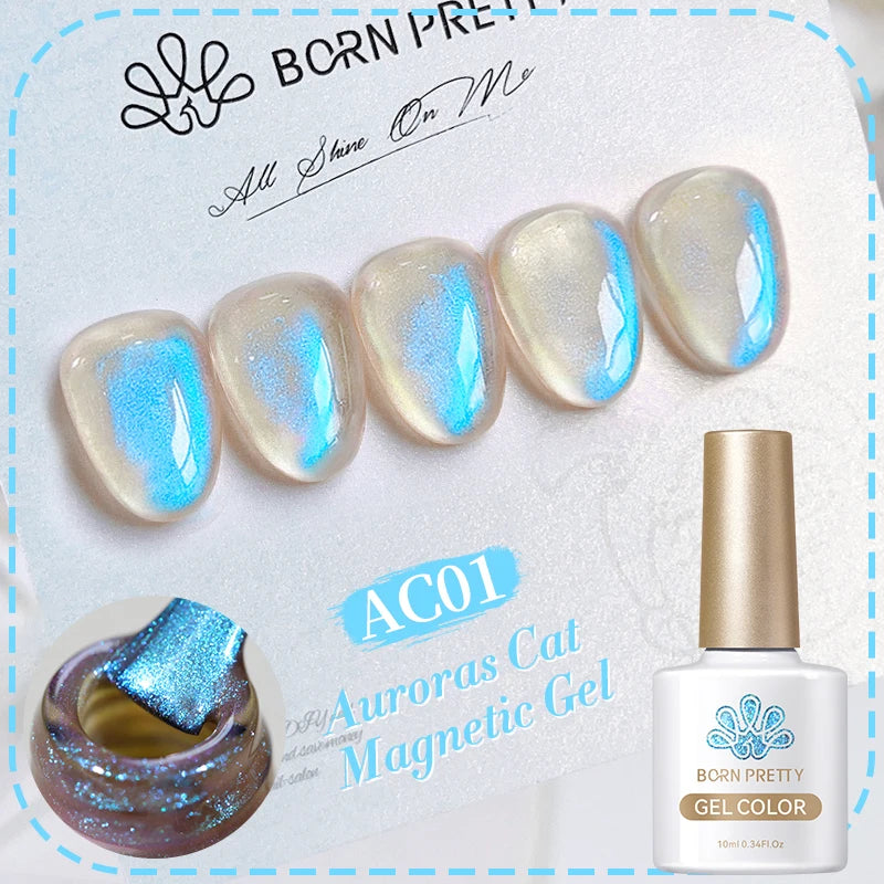 BORN PRETTY 10ml Water Light Cat Magnetic Gel Nail Polish Nail Supplies Vernis Winter Autumn Semi Permanent Christmas Xmas Gel