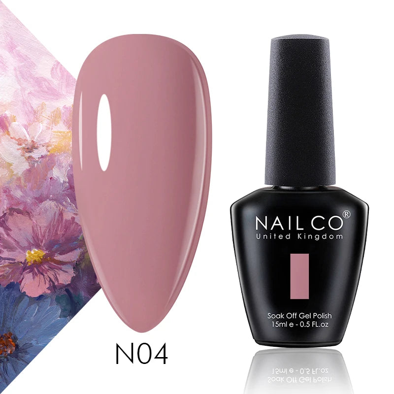 NAILCO 15ml Gel Nail Polish Vernis Semi Permanent Solid Soak Off UV Gel Varnish Nail Art Manicure BaseTop Coat