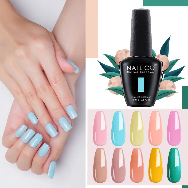 NAILCO Nails Art Colors Vernis Semi Permanent UV Varnish Gel Nail Polish For All Gel Manicure TOP Coat Varnish Hybrid Gel Polish