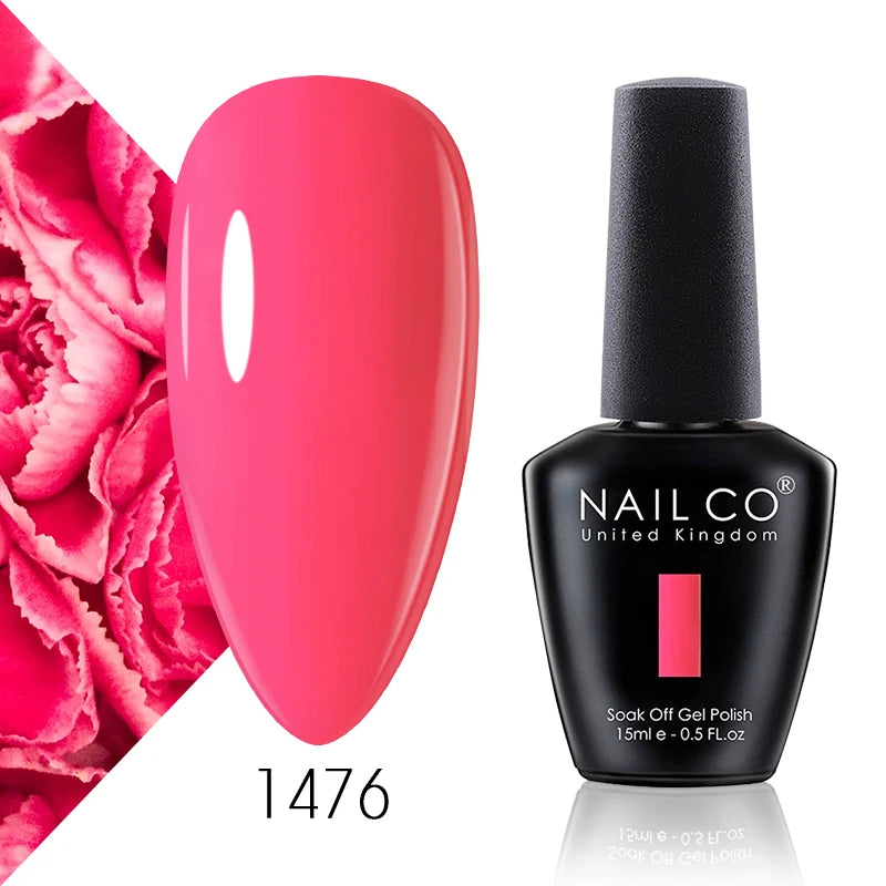 NAILCO 15ml Gel Nail Polish Vernis Semi Permanent Solid Soak Off UV Gel Varnish Nail Art Manicure BaseTop Coat