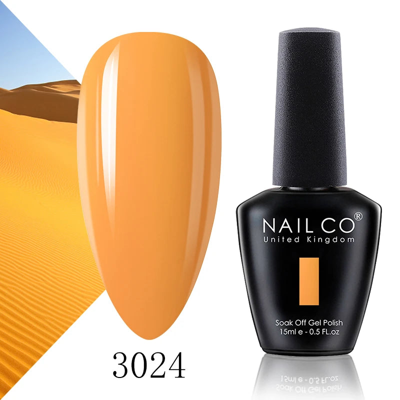 NAILCO 15ml Gel Nail Polish Vernis Semi Permanent Solid Soak Off UV Gel Varnish Nail Art Manicure BaseTop Coat