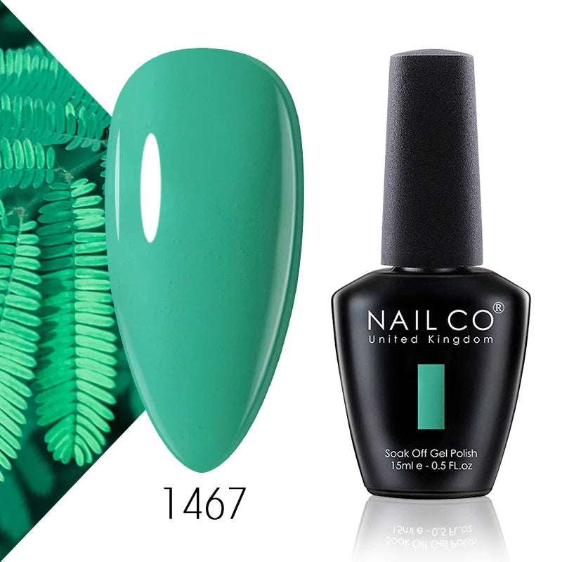 NAILCO 15ml Gel Nail Polish Vernis Semi Permanent Solid Soak Off UV Gel Varnish Nail Art Manicure BaseTop Coat
