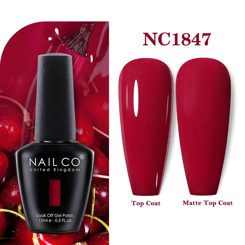 NAILCO 15ml Vernis Semi Permanent UV  Varnish Gel Nail Polish Nails Art Gel Manicure Design TOP BASE Hybrid