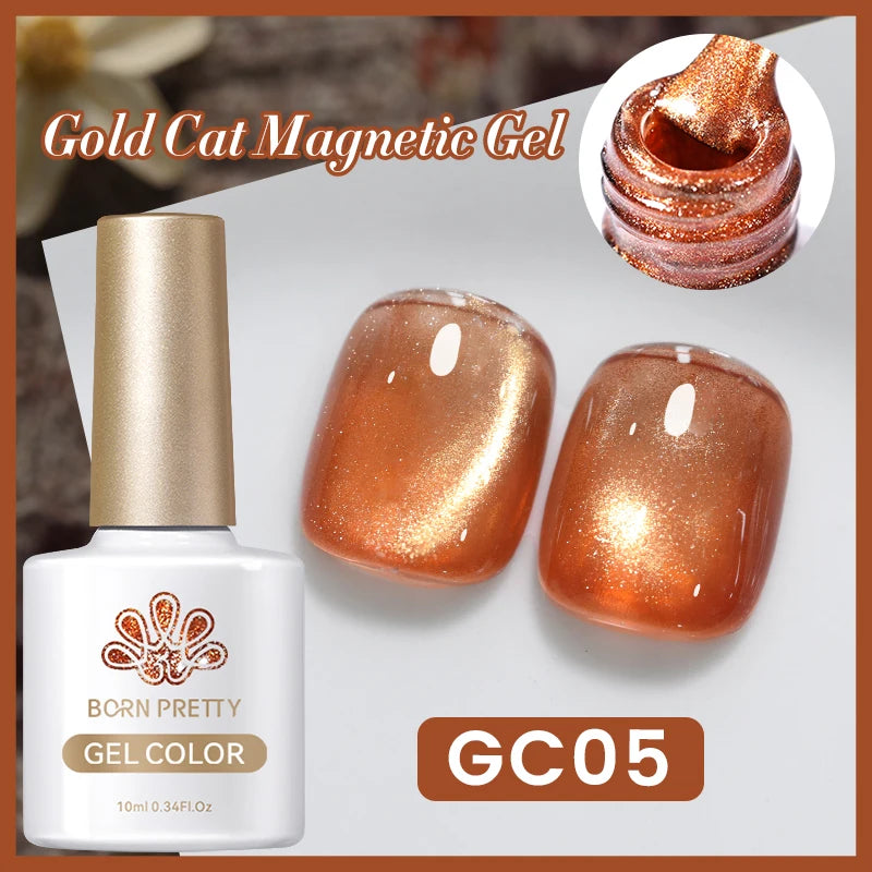 BORN PRETTY 10ml Water Light Cat Magnetic Gel Nail Polish Nail Supplies Vernis Winter Autumn Semi Permanent Christmas Xmas Gel