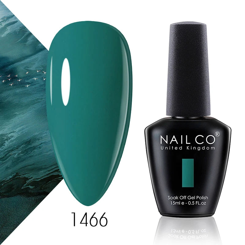 NAILCO 15ml Gel Nail Polish Vernis Semi Permanent Solid Soak Off UV Gel Varnish Nail Art Manicure BaseTop Coat