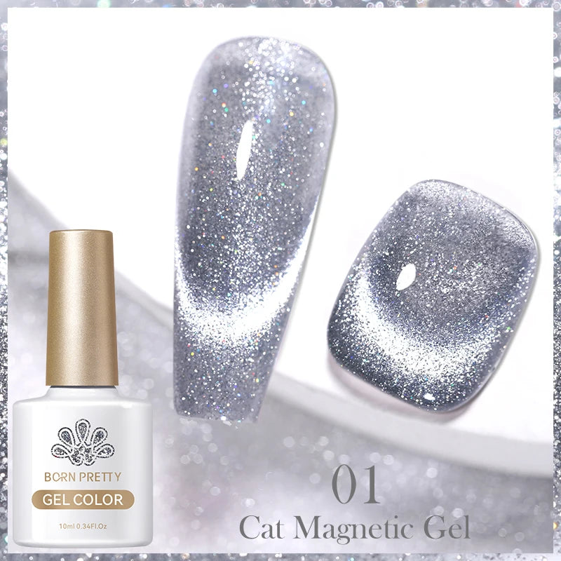 BORN PRETTY 10ml Water Light Cat Magnetic Gel Nail Polish Nail Supplies Vernis Winter Autumn Semi Permanent Christmas Xmas Gel