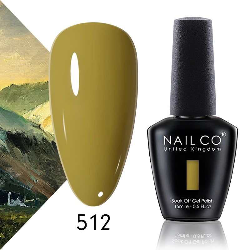 NAILCO 15ml Gel Nail Polish Vernis Semi Permanent Solid Soak Off UV Gel Varnish Nail Art Manicure BaseTop Coat