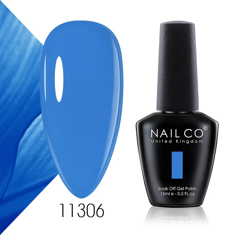 NAILCO 15ml Gel Nail Polish Vernis Semi Permanent Solid Soak Off UV Gel Varnish Nail Art Manicure BaseTop Coat