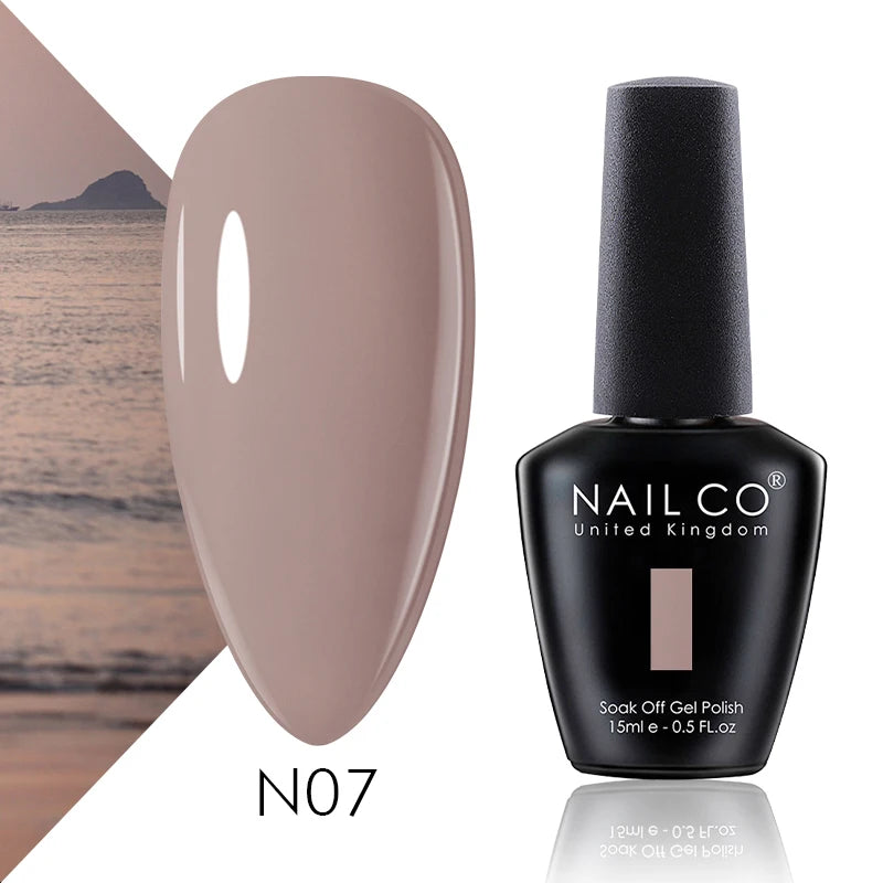 NAILCO 15ml Gel Nail Polish Vernis Semi Permanent Solid Soak Off UV Gel Varnish Nail Art Manicure BaseTop Coat