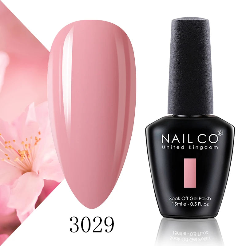 NAILCO 15ml Gel Nail Polish Vernis Semi Permanent Solid Soak Off UV Gel Varnish Nail Art Manicure BaseTop Coat
