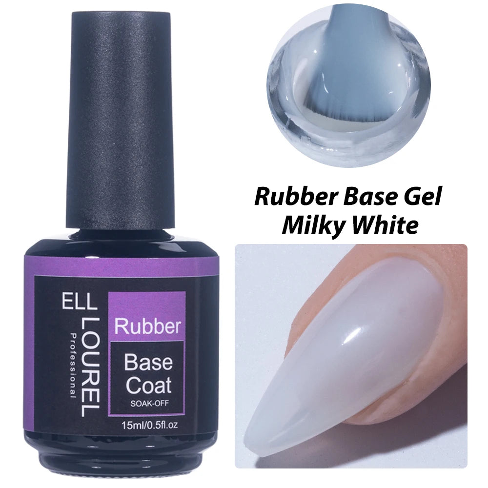 Vernis Semi-Permanent Base Rubber ELL LOUREL - plusieurs couleurs 15ml