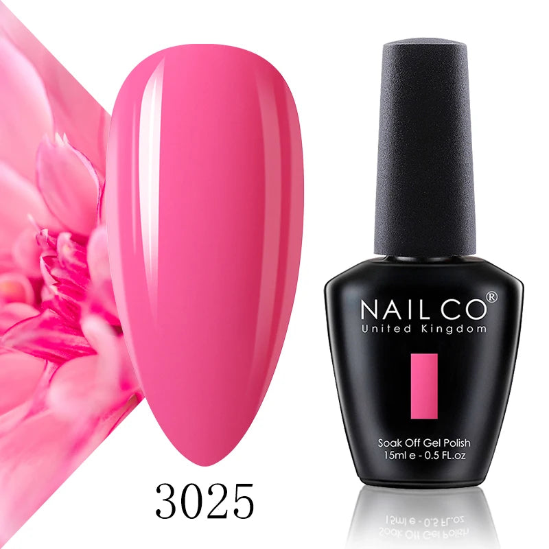 NAILCO 15ml Gel Nail Polish Vernis Semi Permanent Solid Soak Off UV Gel Varnish Nail Art Manicure BaseTop Coat