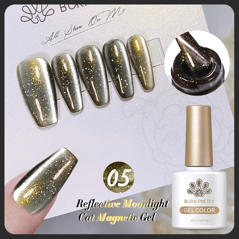 BORN PRETTY 10ml Water Light Cat Magnetic Gel Nail Polish Nail Supplies Vernis Winter Autumn Semi Permanent Christmas Xmas Gel