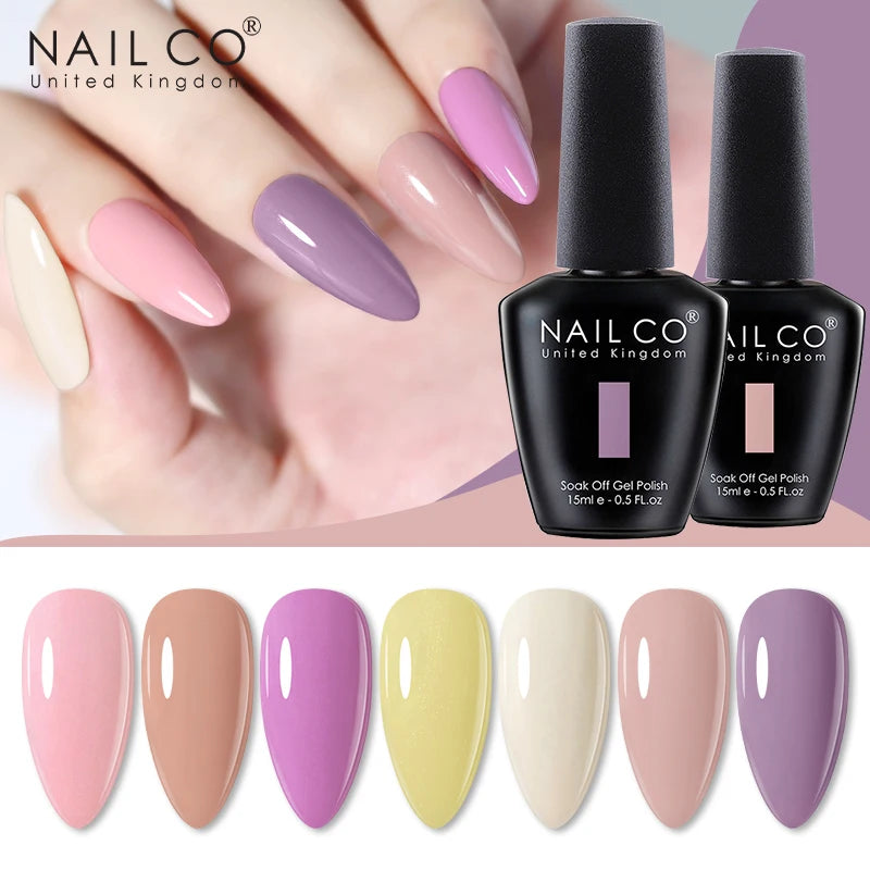 NAILCO 15ml Nail Polish Gel Vernis Semi Permanent UV Gel Gel Polish Manicure Varnish Nail Art Nude Gel Poliish