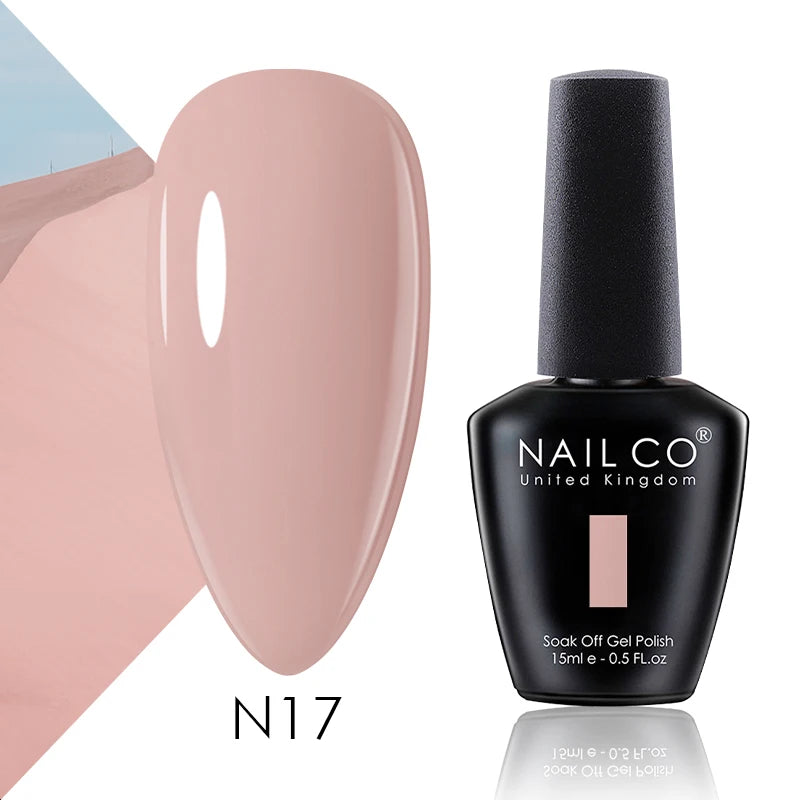 NAILCO 15ml Gel Nail Polish Vernis Semi Permanent Solid Soak Off UV Gel Varnish Nail Art Manicure BaseTop Coat