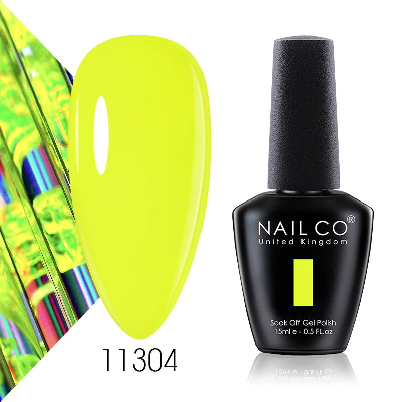 NAILCO 15ml Gel Nail Polish Vernis Semi Permanent Solid Soak Off UV Gel Varnish Nail Art Manicure BaseTop Coat