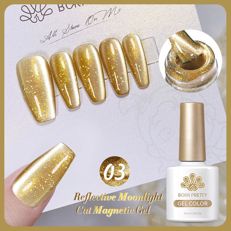 BORN PRETTY 10ml Water Light Cat Magnetic Gel Nail Polish Nail Supplies Vernis Winter Autumn Semi Permanent Christmas Xmas Gel