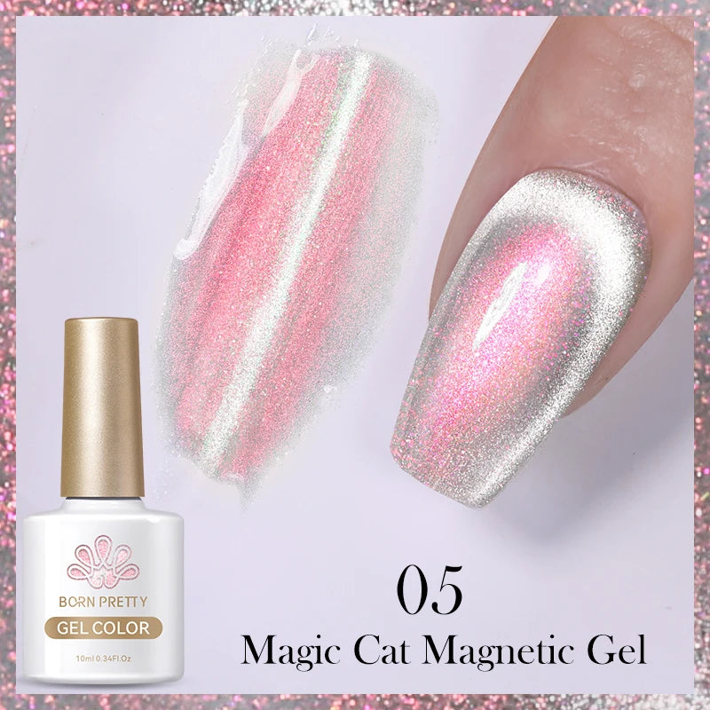 BORN PRETTY 10ml Water Light Cat Magnetic Gel Nail Polish Nail Supplies Vernis Winter Autumn Semi Permanent Christmas Xmas Gel