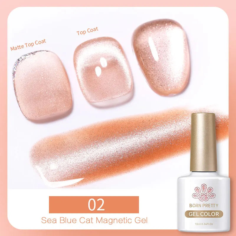 BORN PRETTY 10ml Water Light Cat Magnetic Gel Nail Polish Nail Supplies Vernis Winter Autumn Semi Permanent Christmas Xmas Gel