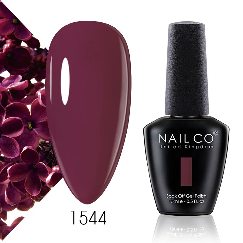NAILCO 15ml Gel Nail Polish Vernis Semi Permanent Solid Soak Off UV Gel Varnish Nail Art Manicure BaseTop Coat