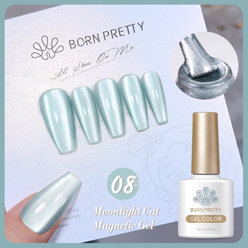 BORN PRETTY 10ml Water Light Cat Magnetic Gel Nail Polish Nail Supplies Vernis Winter Autumn Semi Permanent Christmas Xmas Gel