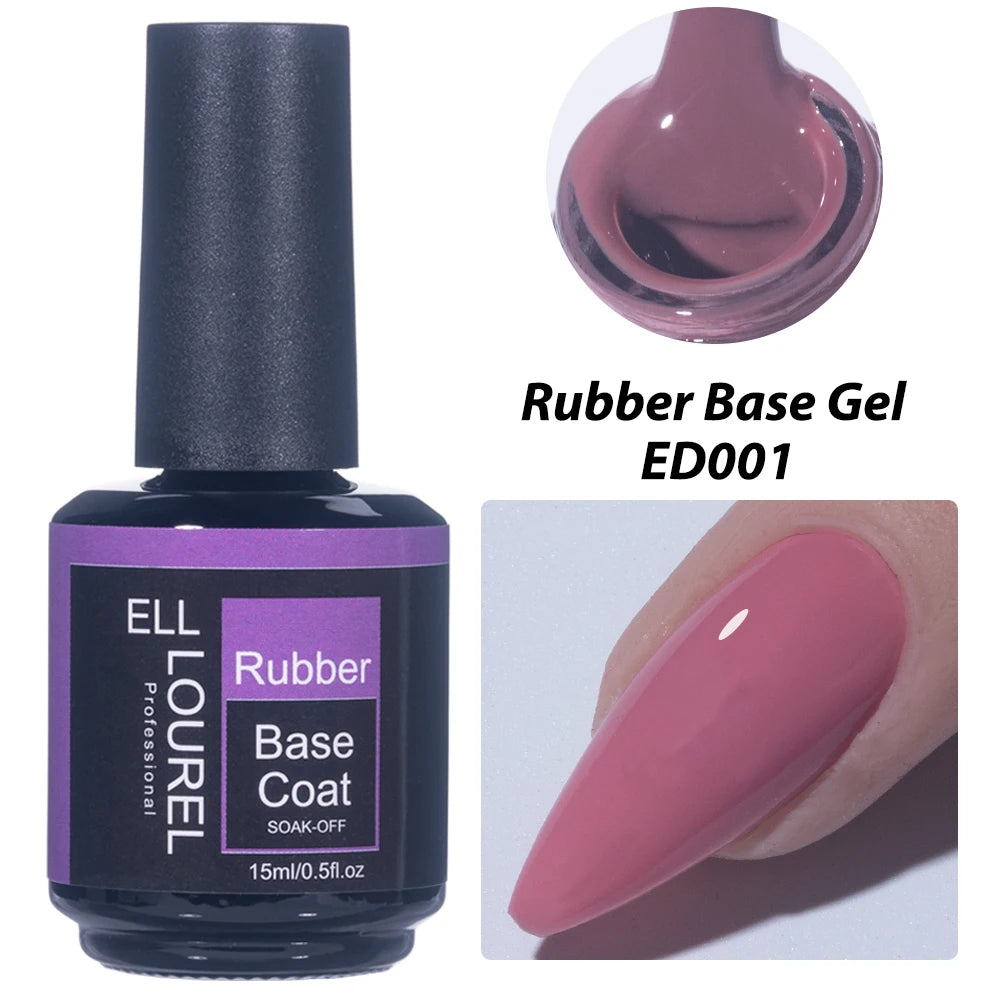 Vernis Semi-Permanent Base Rubber ELL LOUREL - plusieurs couleurs 15ml