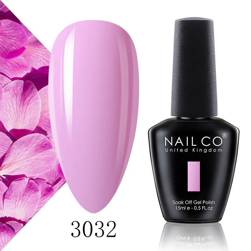 NAILCO 15ml Gel Nail Polish Vernis Semi Permanent Solid Soak Off UV Gel Varnish Nail Art Manicure BaseTop Coat