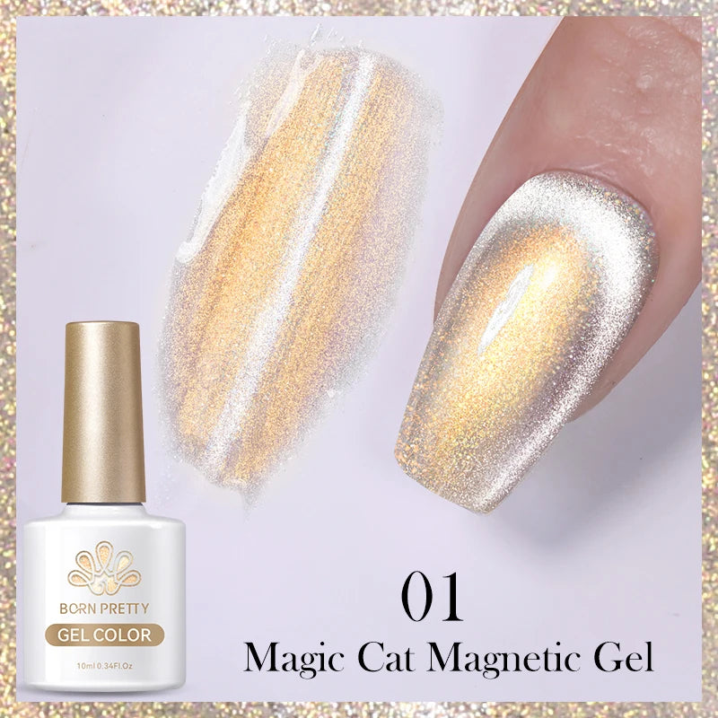 BORN PRETTY 10ml Water Light Cat Magnetic Gel Nail Polish Nail Supplies Vernis Winter Autumn Semi Permanent Christmas Xmas Gel
