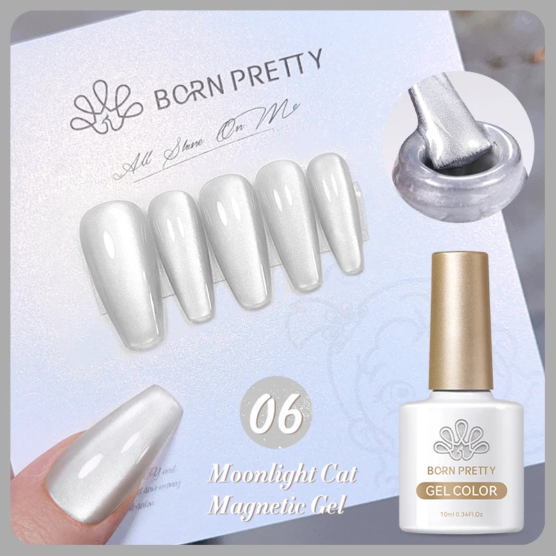 BORN PRETTY 10ml Water Light Cat Magnetic Gel Nail Polish Nail Supplies Vernis Winter Autumn Semi Permanent Christmas Xmas Gel