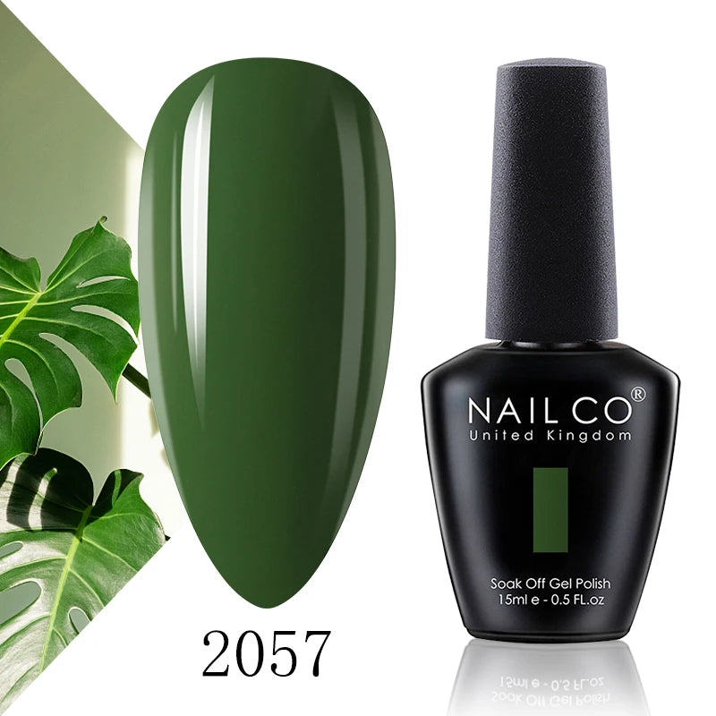 NAILCO 15ml Gel Nail Polish Vernis Semi Permanent Solid Soak Off UV Gel Varnish Nail Art Manicure BaseTop Coat