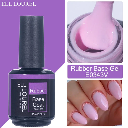 Vernis Semi-Permanent Base Rubber ELL LOUREL - plusieurs couleurs 15ml