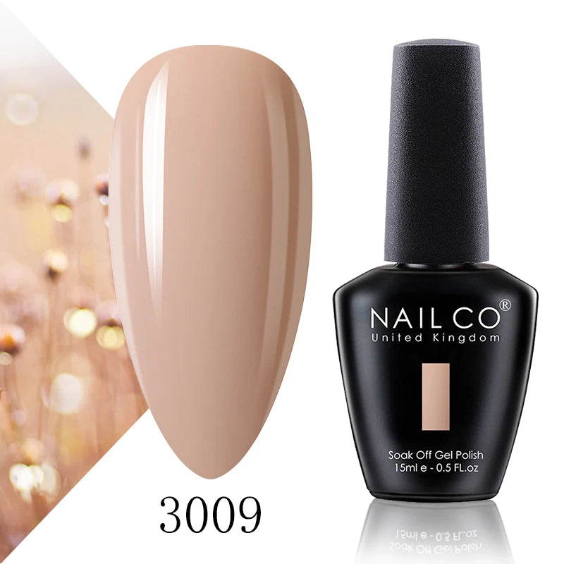 NAILCO 15ml Gel Nail Polish Vernis Semi Permanent Solid Soak Off UV Gel Varnish Nail Art Manicure BaseTop Coat
